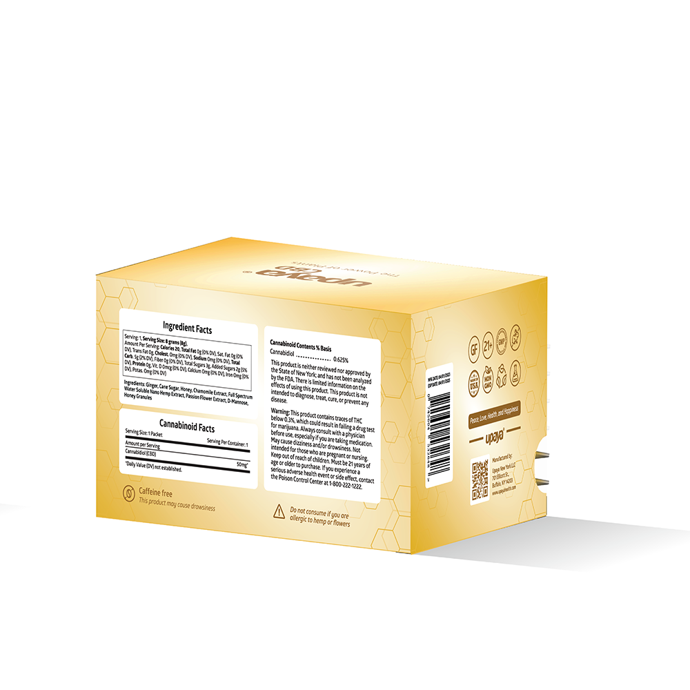 Full-Spectrum Nano CBD Honey Ginger Powdered Drink Mix 50mg - 7 count